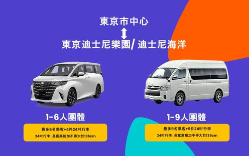 東京往返 迪士尼樂園(Tokyo Disneyland/Disneysea) 私人接送服務