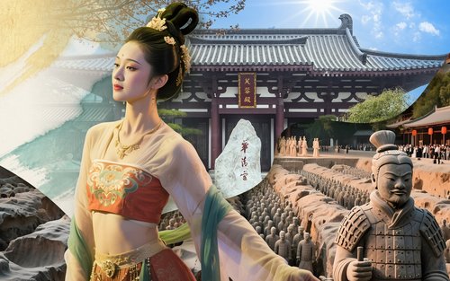One-day tour of Xi'an Terracotta Army of Qin Shi Huang + Huaqing Palace + Eternal Love and other local characteristic performances