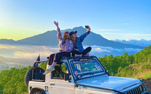 Mount Batur solopgangstur med jeep eller trekking Insta360 inkluderet