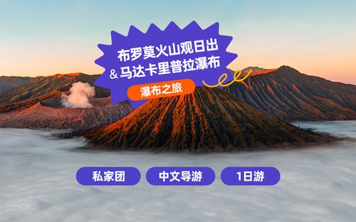 布罗莫火山日出、马达将军瀑布或萨凡纳山之旅