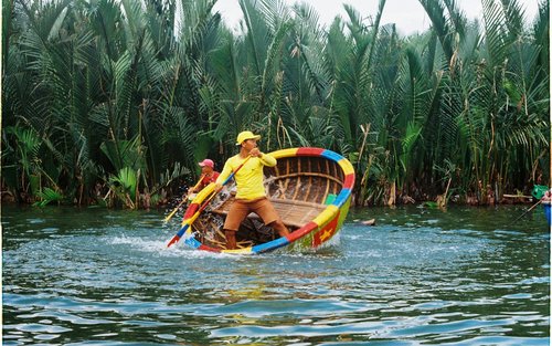From Da Nang: Coconut Forest & Hoi An Ancient Town Day Tour with Basket Boat Race Optional 