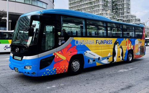 沖縄観光バス南北ルート1日ツアー：玉泉洞、DMM水族館、瀬長島 & 万座毛、美ら海水族館、アメリカンビレッジ