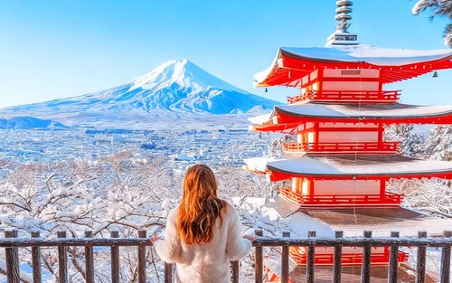 Classic Mt. Fuji Tour | Arakurayama Sengen Park / Mt. Fuji 5th Station Oshino Hakkai & Gotemba Premium Outlets / Hot Spring Day Trip | Departing from Tokyo/Shinjuku