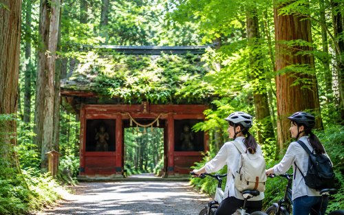 Togakushi Shrine & Kagamiike E-Bike Tour from Kurohime Station