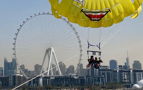 Palm, JBR and Marina views parasailing experience in Dubai 