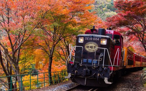 Kyoto Hozugawa Flussboot Sagano Romantische Zugtour