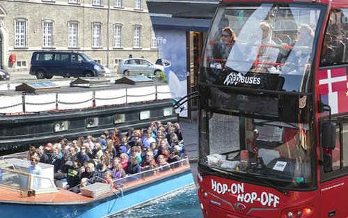 Bus hop-on hop-off Kopenhagen oleh Red Sightseeing dengan tur perahu