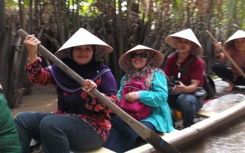 [Adequado para muçulmanos] Tour de dia inteiro aos túneis de Cu Chi 古芝地道 e ao delta do Mekong 湄公河三角洲