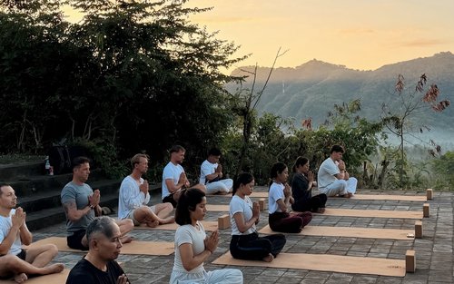 Candidasa Temple Yoga Class on The Hills in Karangasem Bali