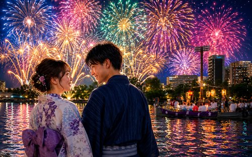 Tur romantic de o zi întreagă: Kiyomizu-dera și Festivalul de Artificii Osaka Tenjin Matsuri
