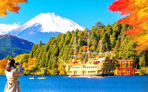 富士山·箱根｜芦之湖水上鸟居·山中湖·大涌谷「水陆空」探索之旅（赠箱根空中缆车）｜东京/新宿出发