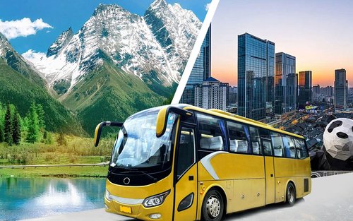 Chengdu - Billet de bus Mont Siguniang/Vallée de Jiuzhaigou/Mont Wawu/Bipenggou