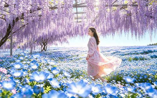 春季賞花限定 足利花卉公園紫藤花 & 國立日立海濱公園粉蝶花 （東京出發）