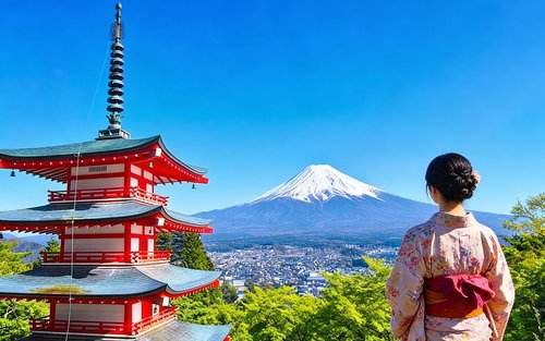 富士山打卡一日游: 河口湖天上山公园含缆车 & 新仓山浅间公园 & 日川时计店 & 罗森便利店 & 大石公园 (东京出发)