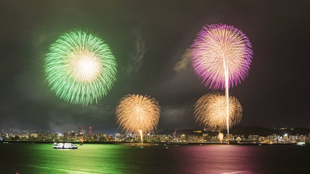 Kinko Bay Fireworks Night Cruise in Kagoshima