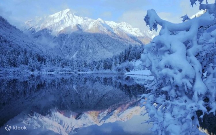 雪解け　氷まじりの川　石器時代の風景　氷河期　真作　肉筆　癒やし　おちつく一時 四川碧峰溝＆大沽氷河 2日間の純粋遊び（氷雪の滝 + 現代氷河 +