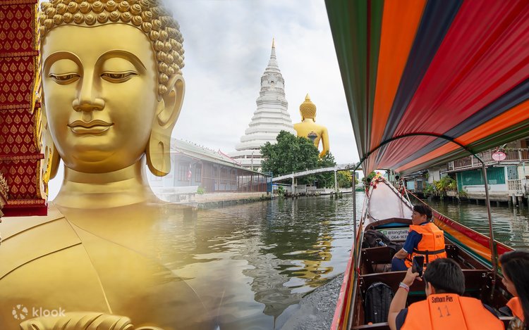 Visite du Grand Bouddha Wat Paknam Phasi Charoen Bangkok en bateau longue queue sur les canaux par TTD Visite du Grand Bouddha Wat Paknam Phasi Charoen Bangkok en bateau longue queue sur les canaux par TTD