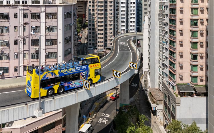 シティバス香港市内観光バス - 乗り降り自由のオープントップ2階