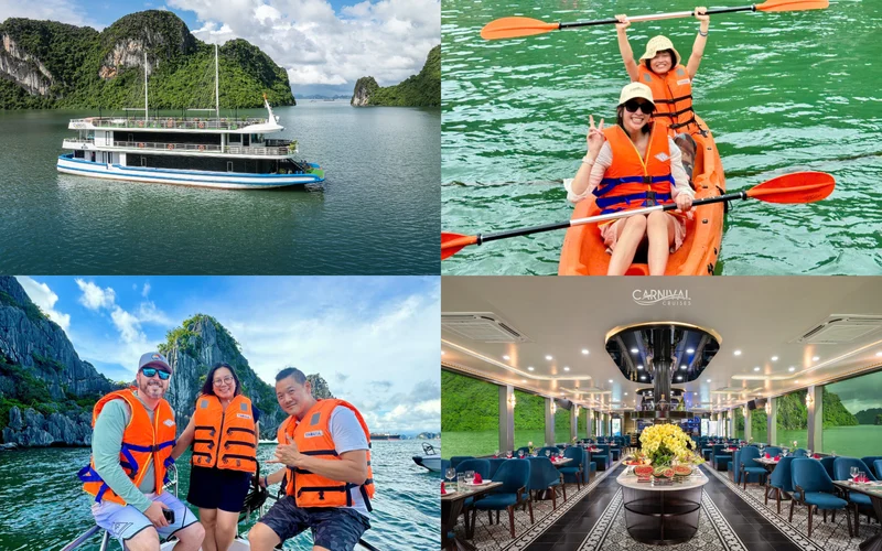 Featured tour with 27 reviews: Carnival Luxury Day Cruise: Ha Long Bay with Sung Sot, Titop Island
