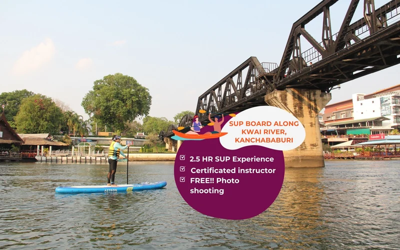 SUP Experience in Kwai River Kanchanaburi by Paddle More Thailand