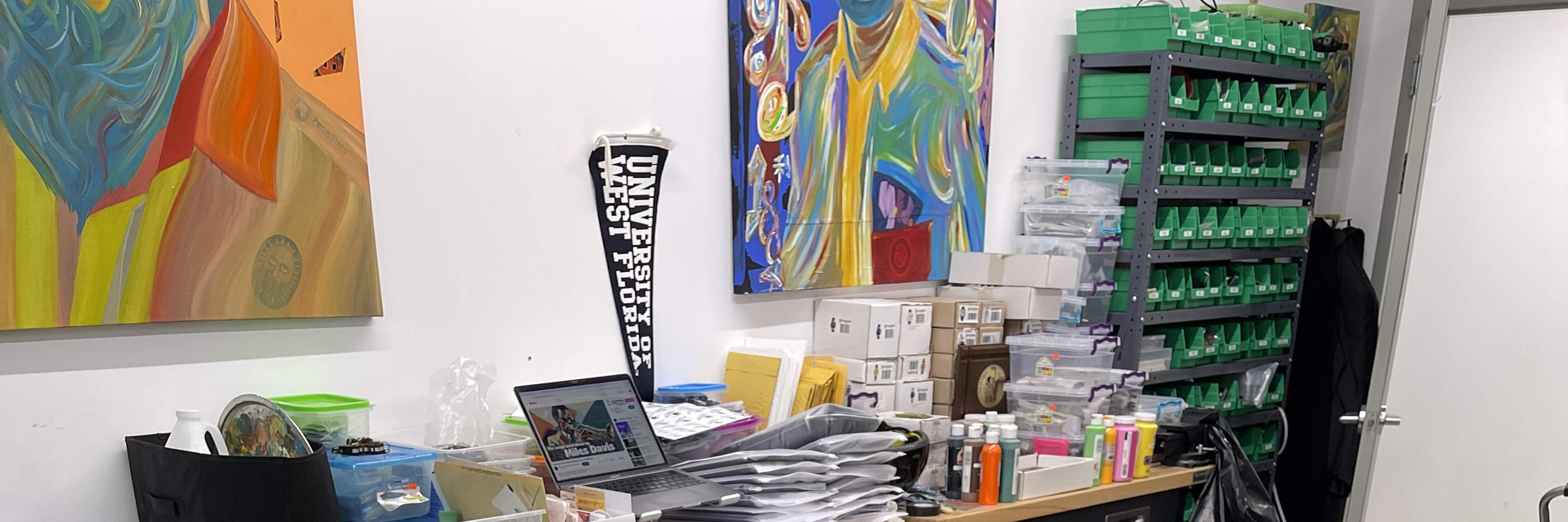 Abstract Painting with Palette Knives in New York