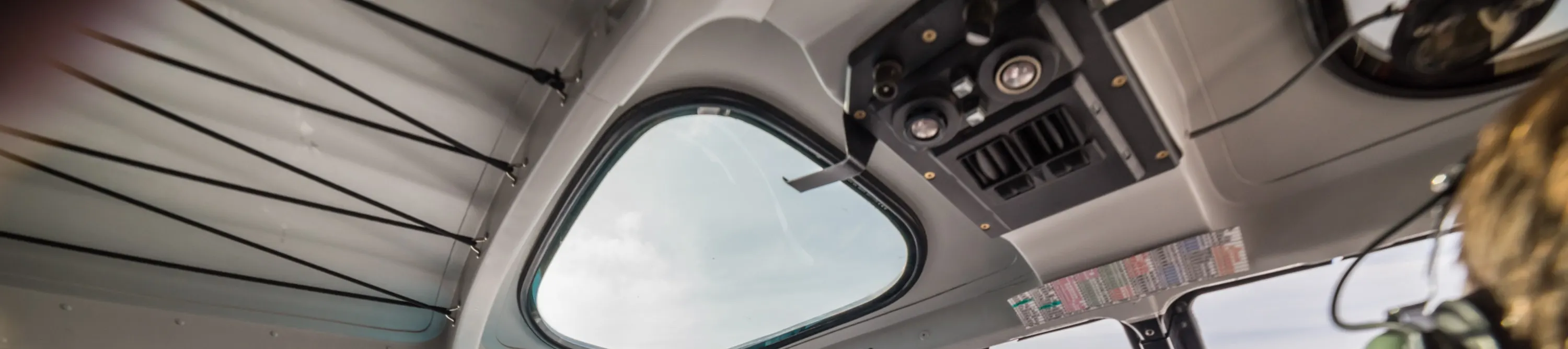 sitting in the cockpit