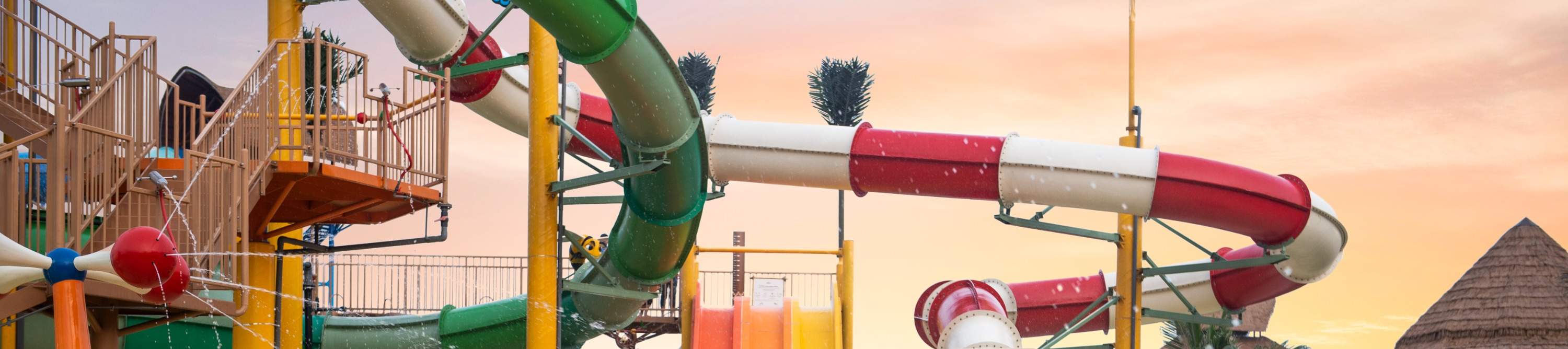 The Tropical Paradise Water park also includes19 colorful water slides for kids to have fun
