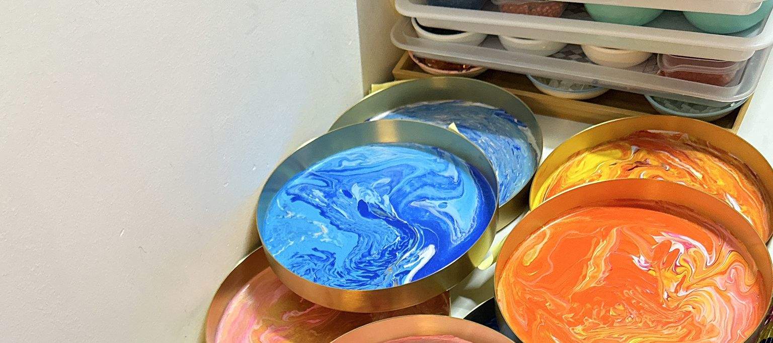 JUST BEフルイドアート｜フルイドベア｜フルイドラビット｜フルイド時計｜ゴールドトレイフルイドアート【ミニフルイドベアワークショップ付き】｜香港馬灣藝術村