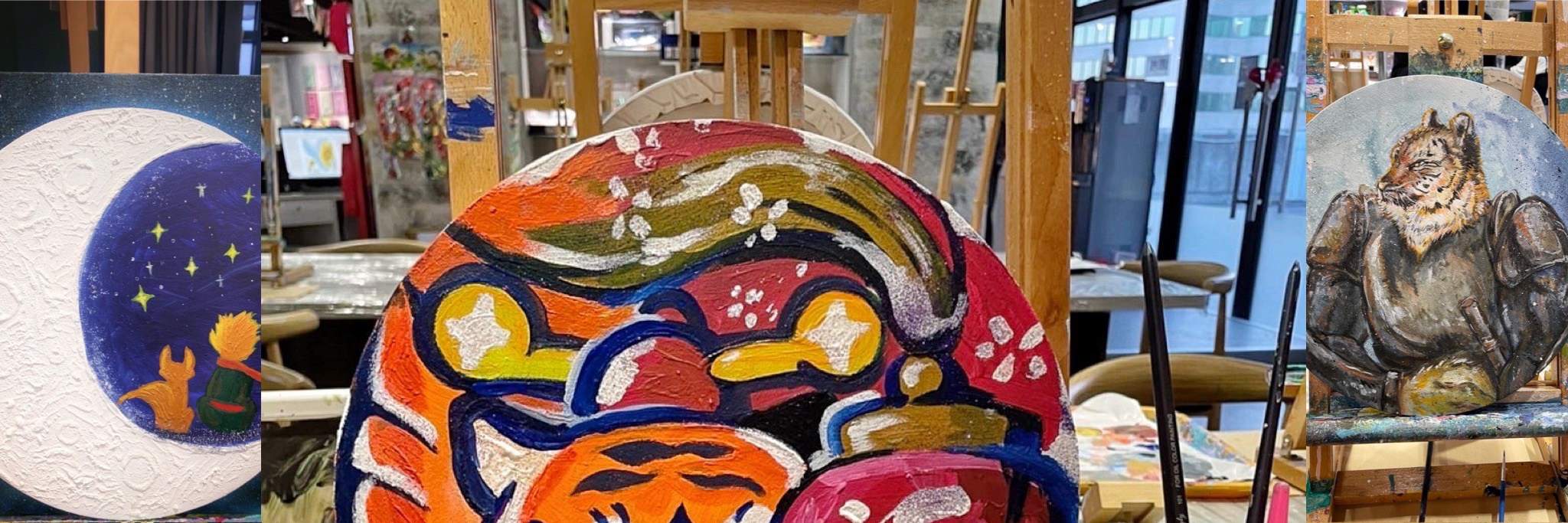 Taoyuan｜Atelier dei sogni Dipingi.Crea｜Laboratorio di acrilico, pittura fluida e pasticceria fai-da-te｜Prenotazione telefonica necessaria