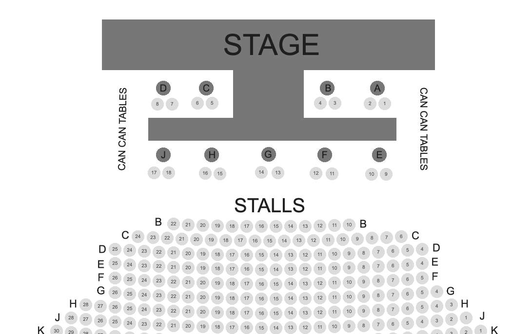 皮卡迪利劇院座位表