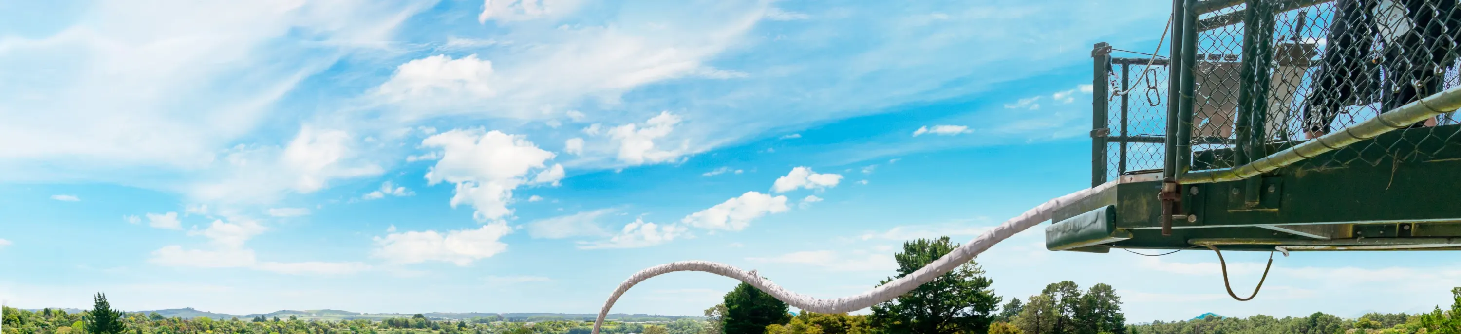 Person jumping out over the waikato river at taupo bungy jump