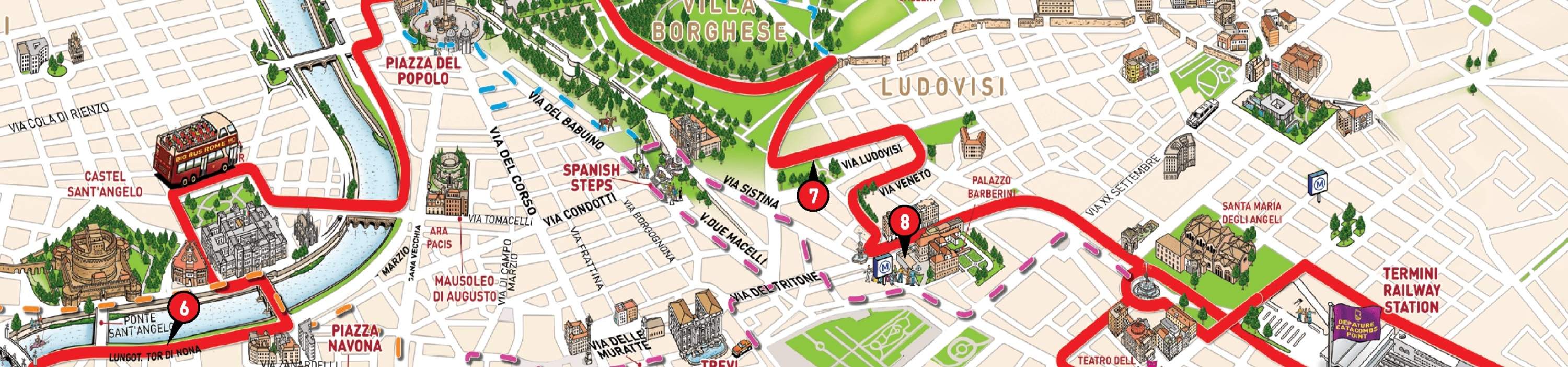 ทัวร์รถบัสเปิดประทุน Hop-On, Hop-Off ชมเมืองโรม โดย Big Bus Tours