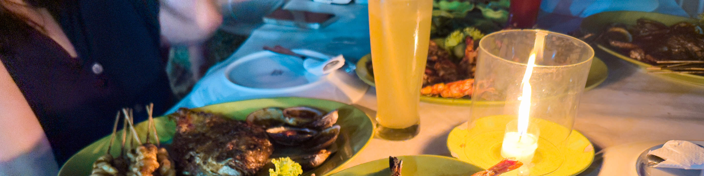 Mariscos en la playa