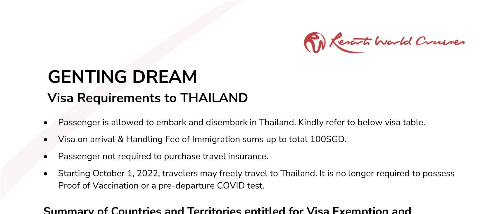 泰国签证要求
