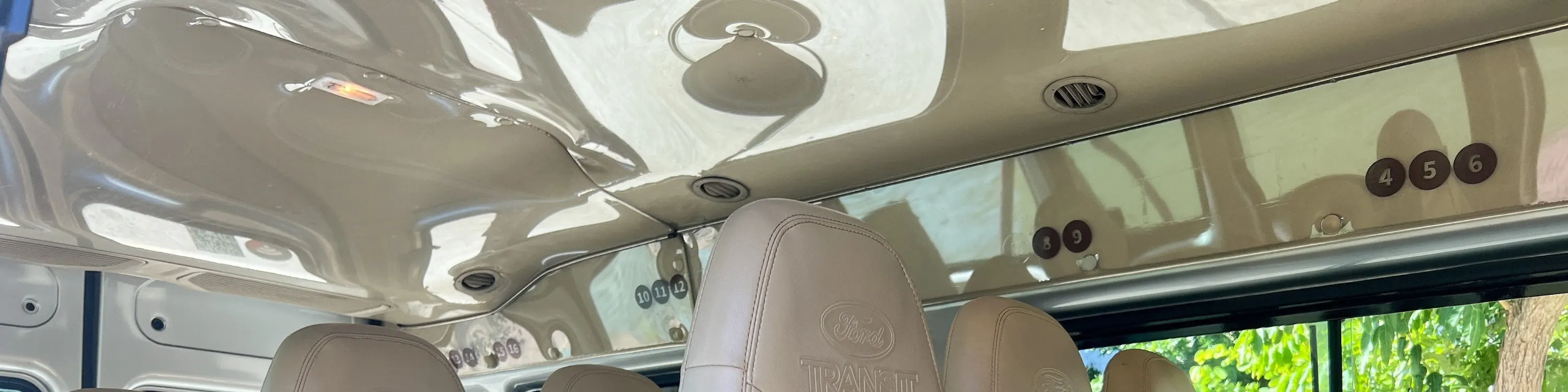 inside the shuttle bus