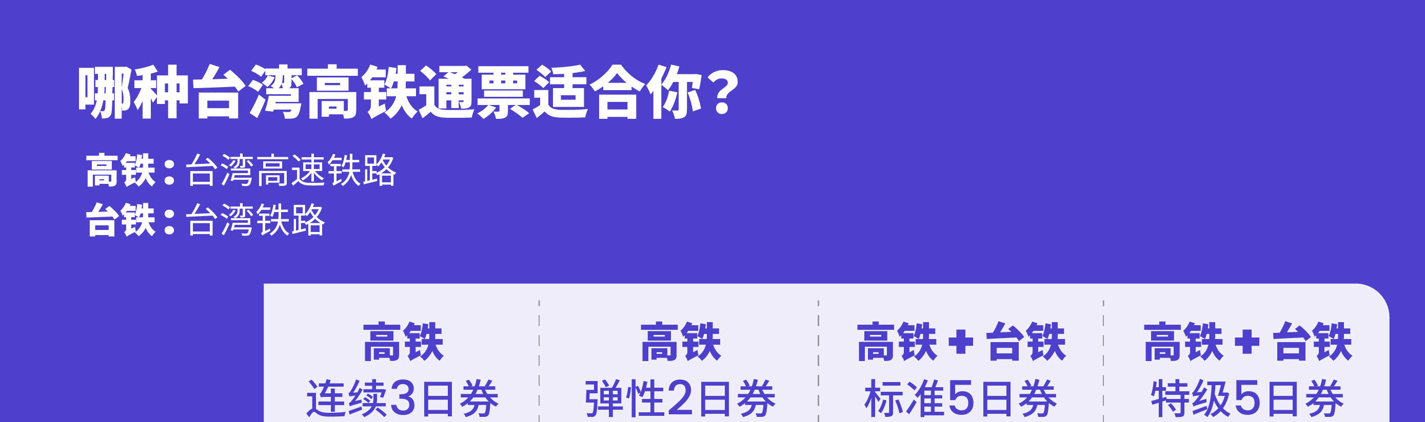 台湾高铁无限乘搭2日／3日／5日券｜限非台籍人士