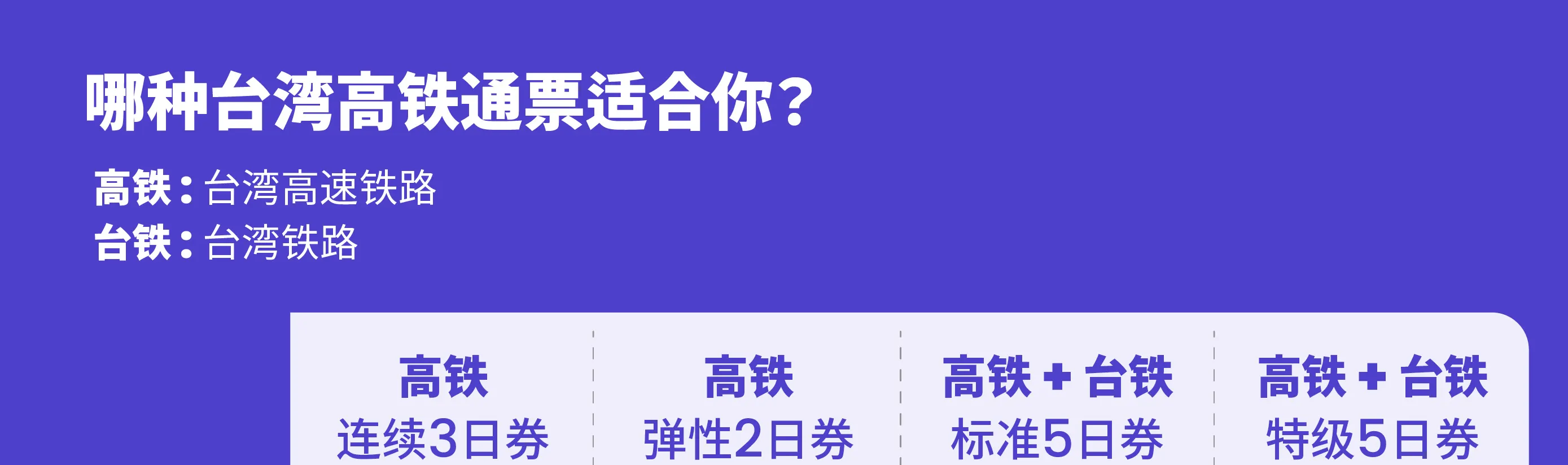 台湾高铁无限乘搭2日／3日／5日券｜限非台籍人士