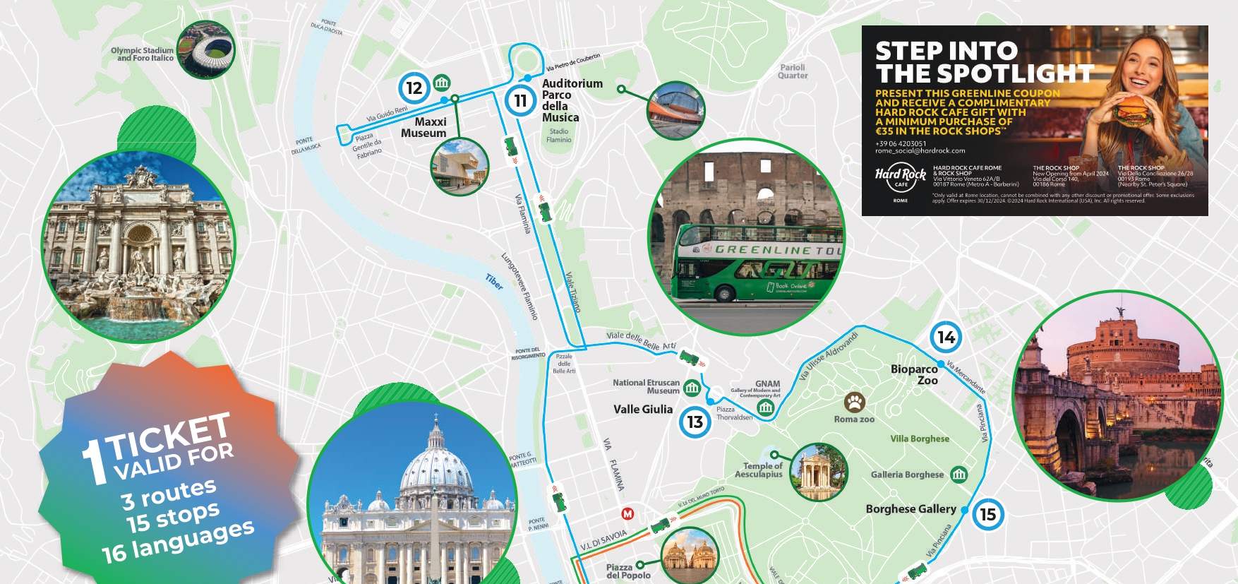 Bu Map Rome Rome hop-on hop-off bus by Panoramic - Klook New Zealand