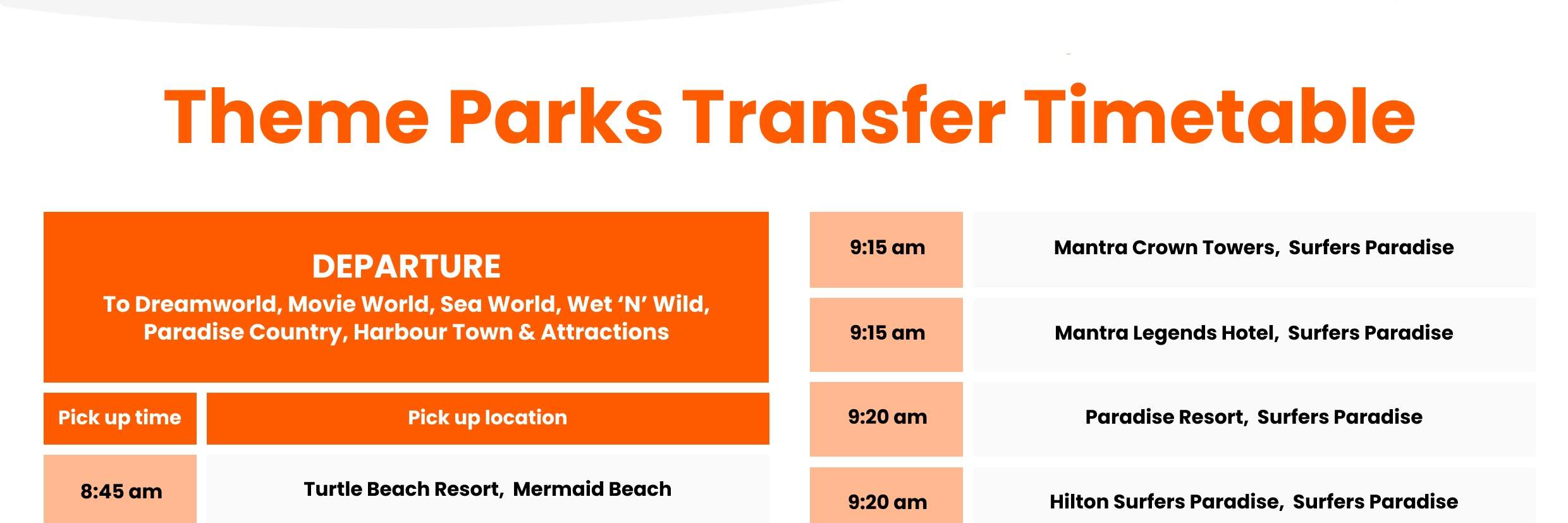 Gold Coast Themenpark Transferpass
