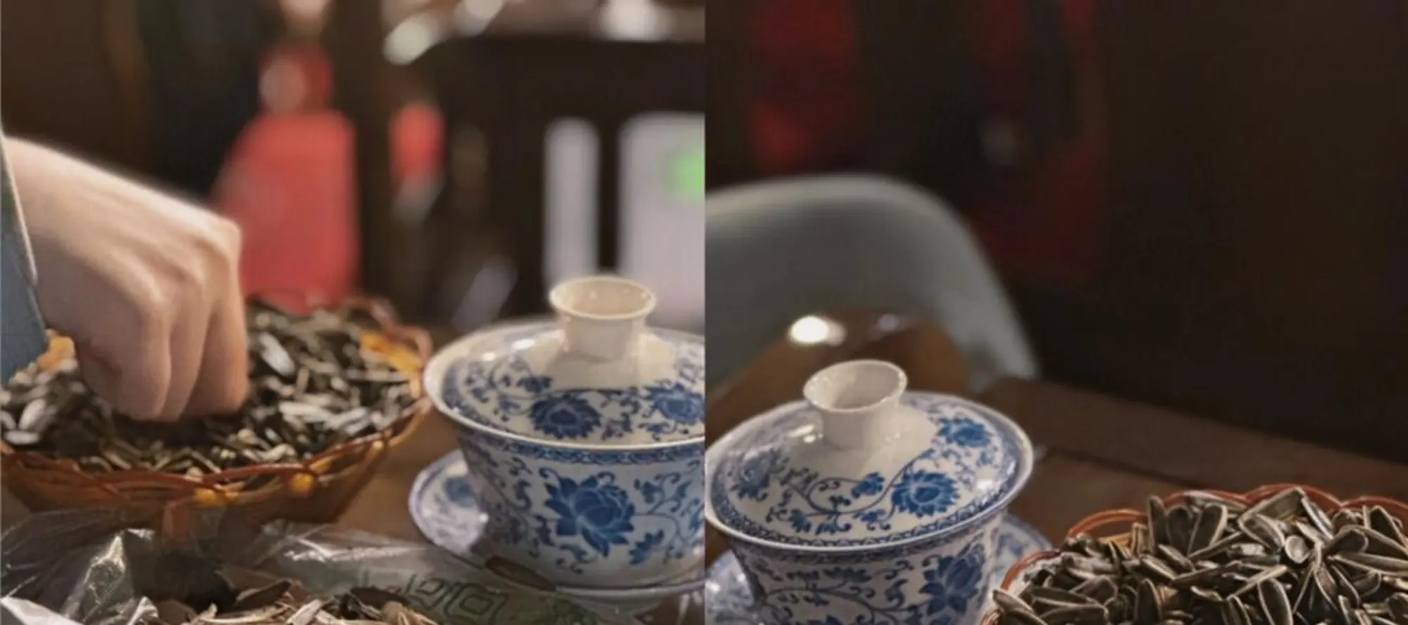 品盖碗香茗，嗑香脆瓜子。传统茶点相伴，于悠悠时光里，静享中式休闲惬意
