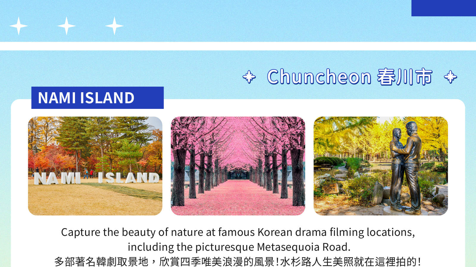 Аренда автомобиля с водителем в Сеуле: туры к Нами/Альпака/Сокчо/Каннын по местам съемок K-драм