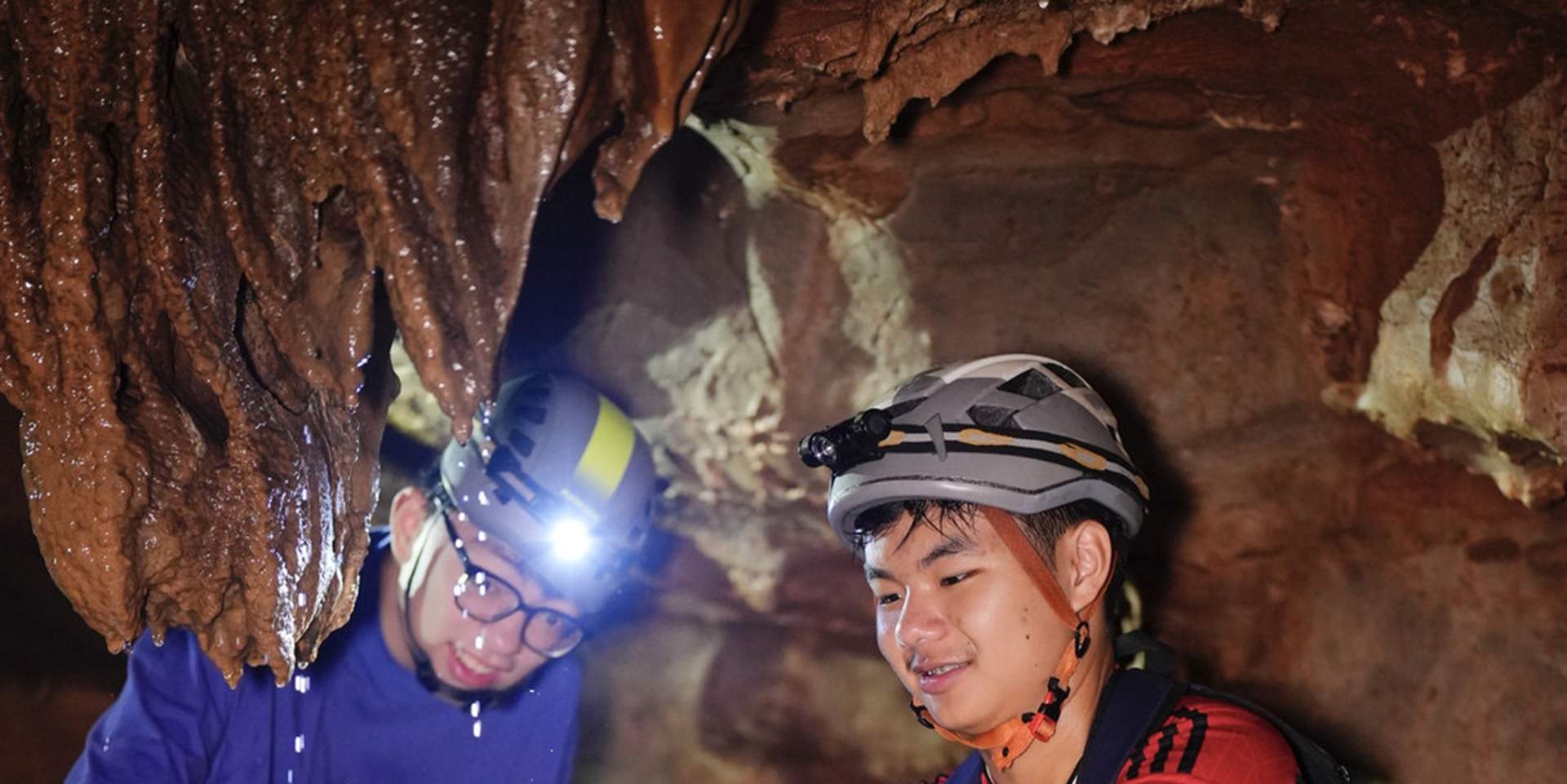 末端凝结着晶莹的水珠，触碰时冰凉温润，仿佛穿越进 “地心水晶宫”