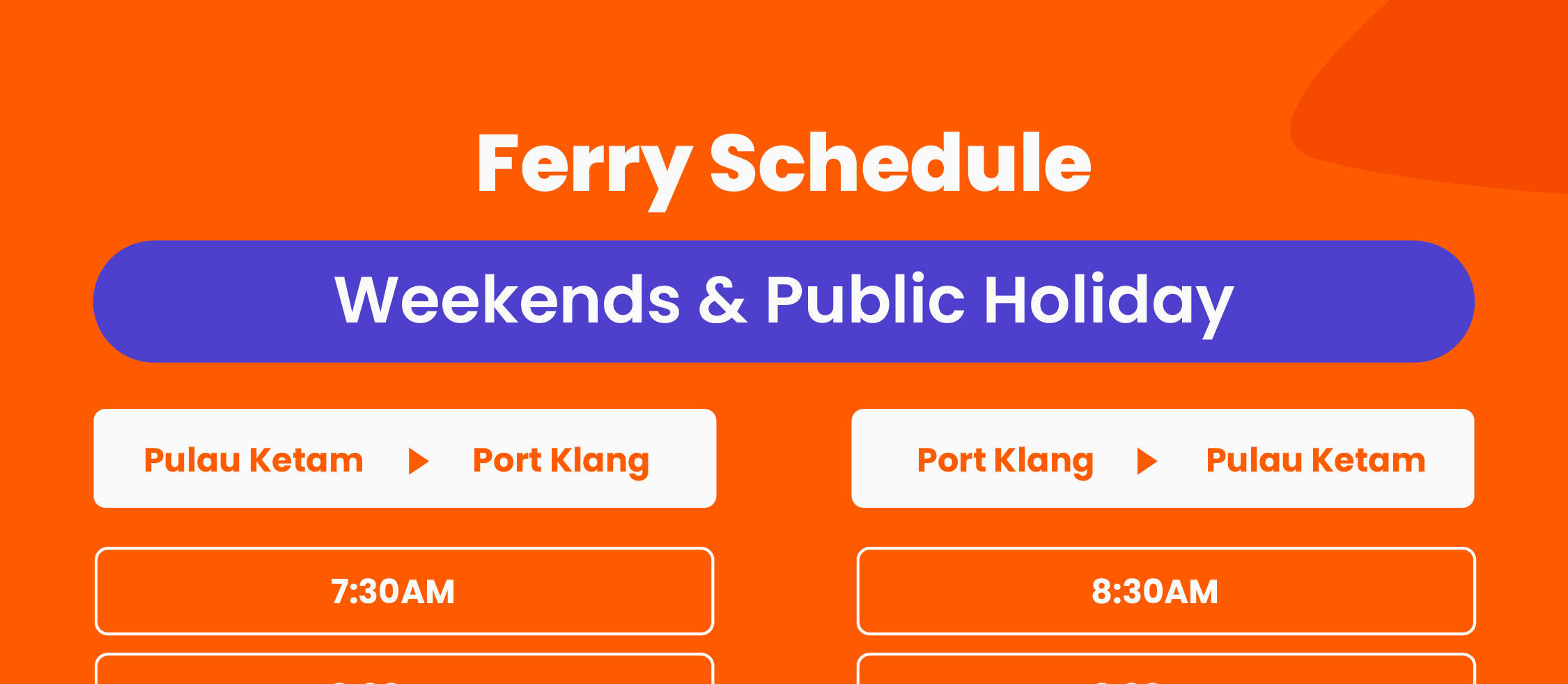 Horaires du week-end