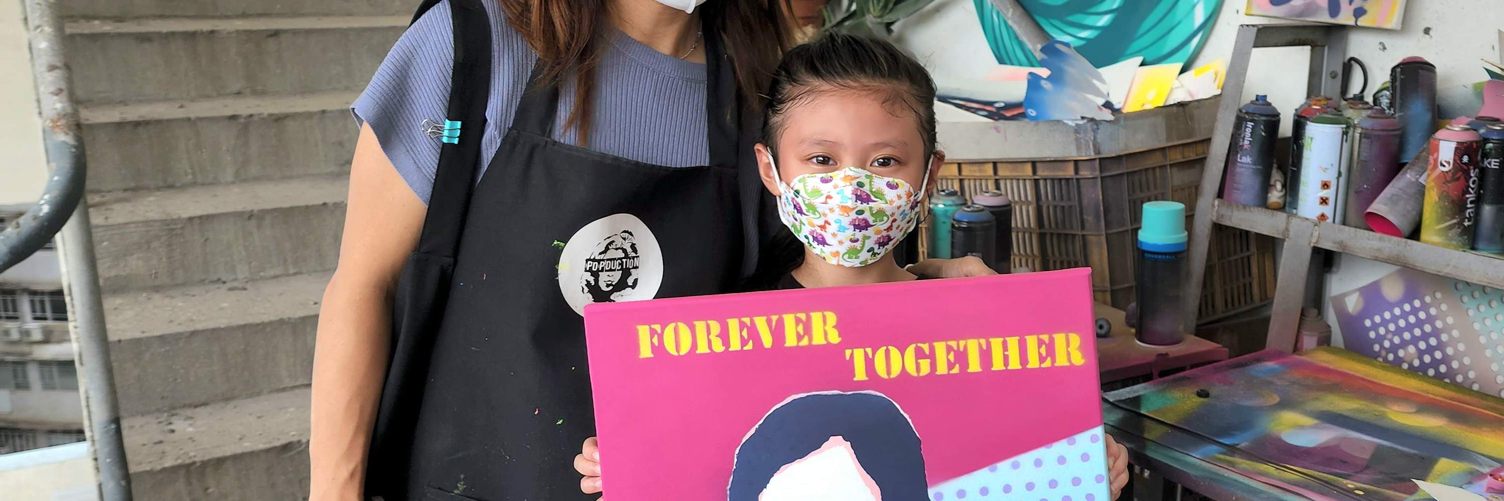 Popduction - Exclusive PopArt portrait spray painting experience workshop (parent-child) | Kwai Hing