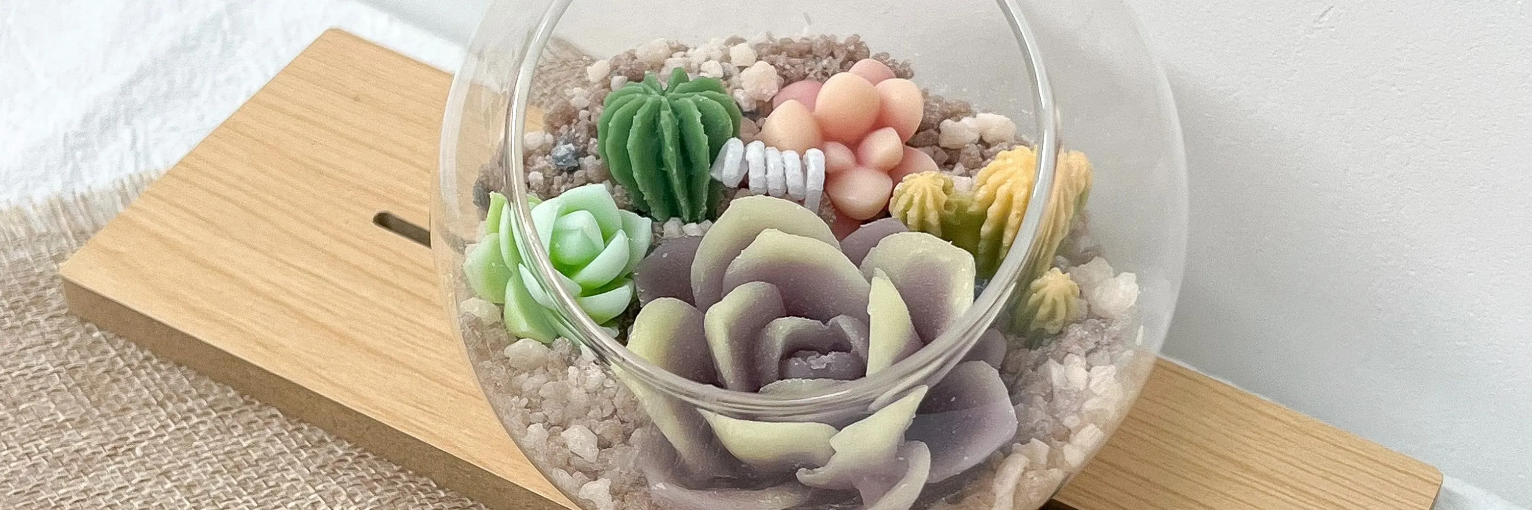 Aurora - 星球蜡烛｜多肉盆栽蜡烛｜水晶球连扩香石底座｜马卡龙蜡烛｜水晶矿山蜡烛｜荃湾