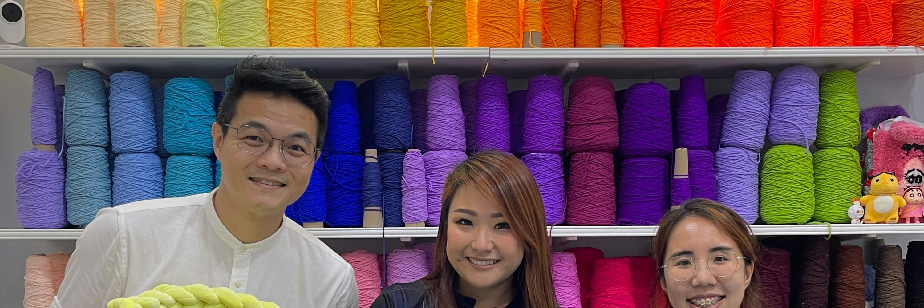 Workshop di Letti per Animali Domestici Lavorati a Maglia a Mano con Filato di Velluto a Singapore