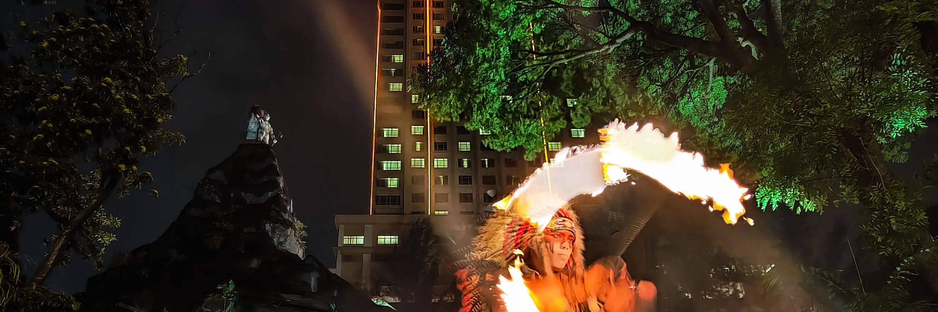 fireshow in night park