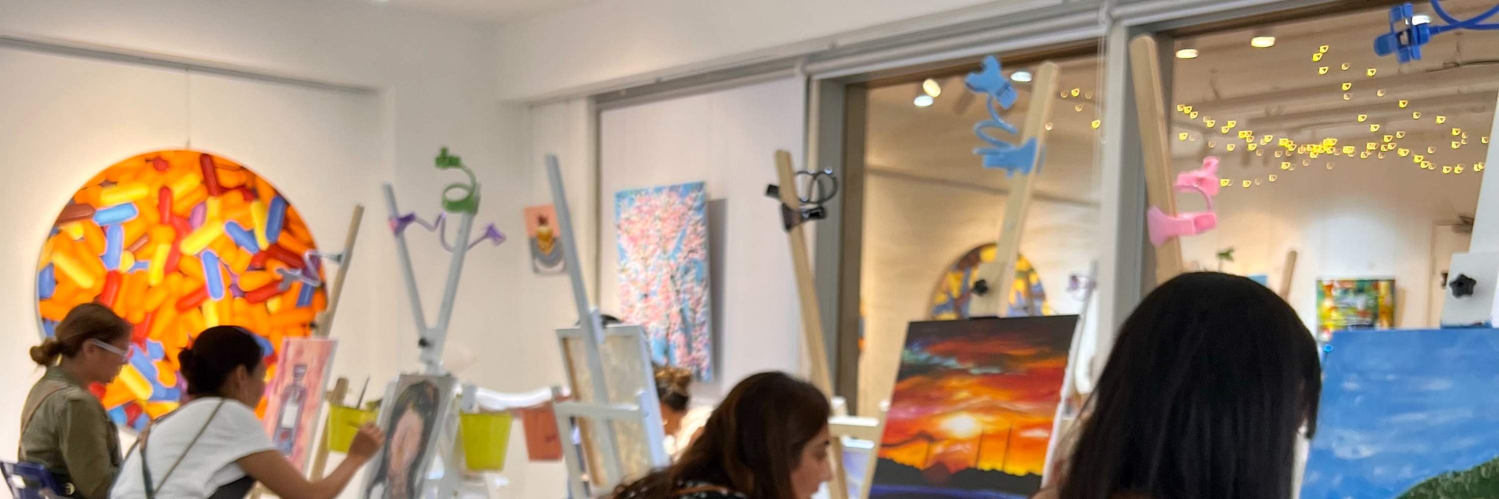 Rica Art Space - Lokakarya jamming seni akrilik｜Lokakarya lukisan tekstur｜Seni & Anggur｜Wan Chai