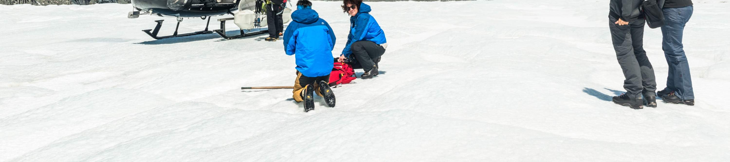 Guía en helicóptero, caminata en helicóptero por el glaciar del monte Cook