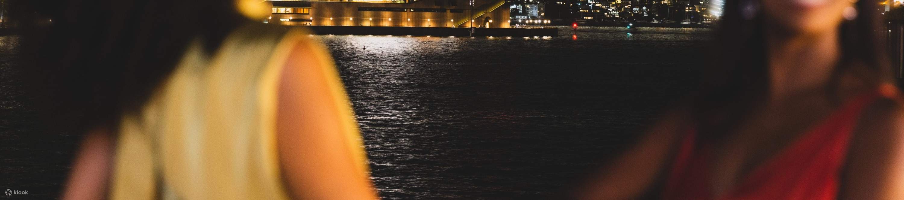 Passeggia lungo Farm Cove sotto l'incantevole bagliore delle luci della città